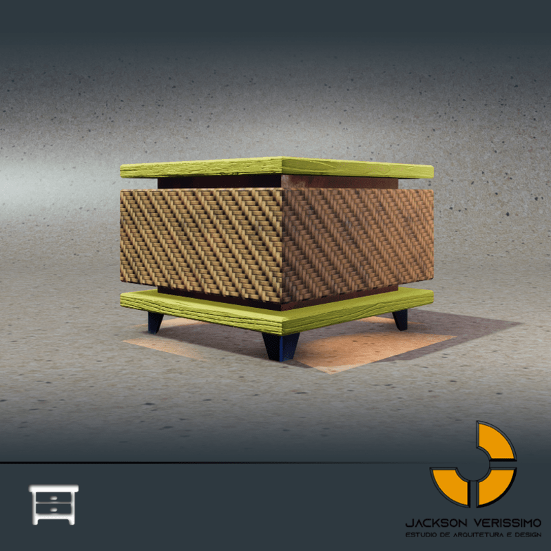 Bedside Janeiro -Wood 3 Yellow