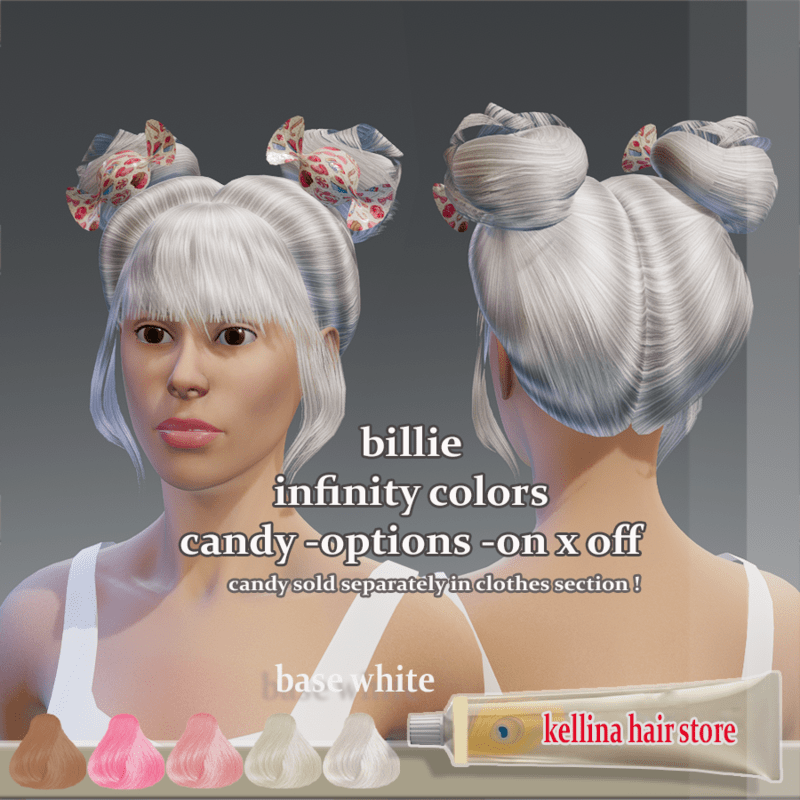 billie -base white-infinity colors-candy option -candy is sold separately in clothes option!