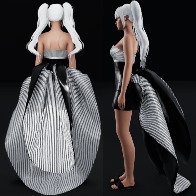 Emissive Animated Firefly Bustle - White and Black