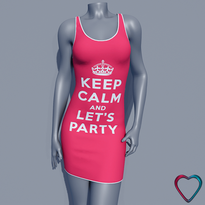 Keep Calm Dress - Let's Party - Pink