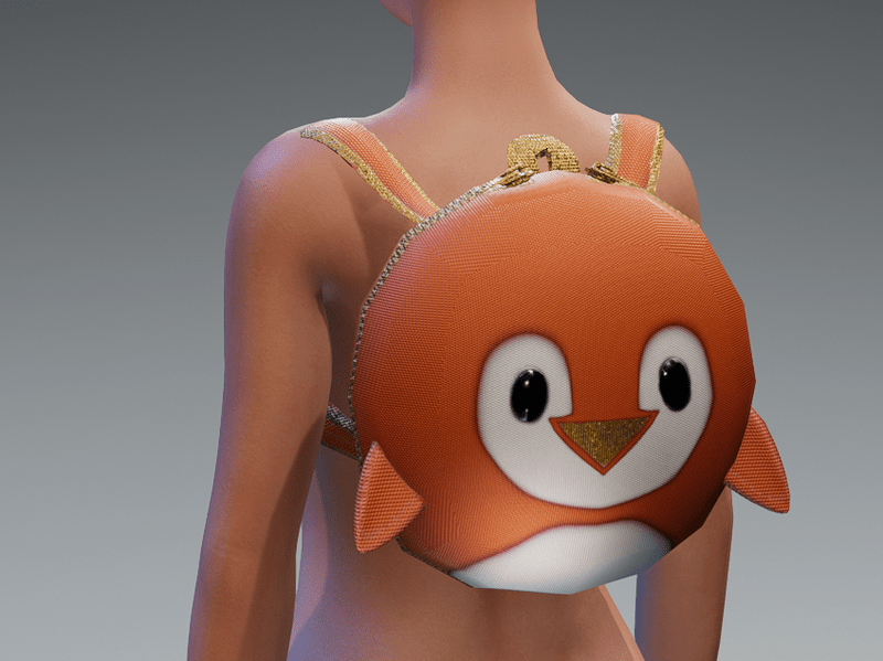 penguin backpack - orange