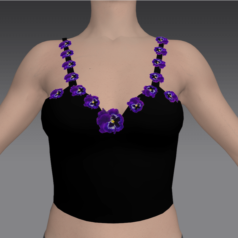 Pansy Tank Top- Black