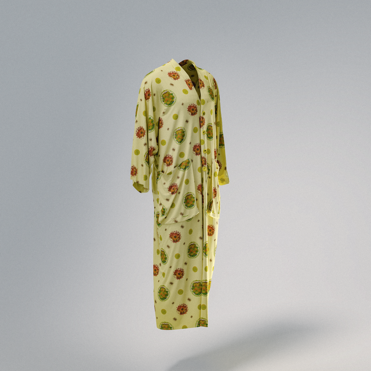 Silk Caftan Light Yellow