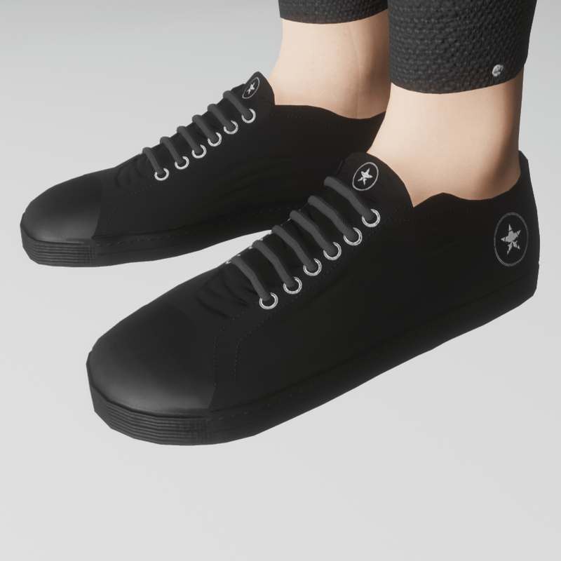Women's retro low shoes (black/black)