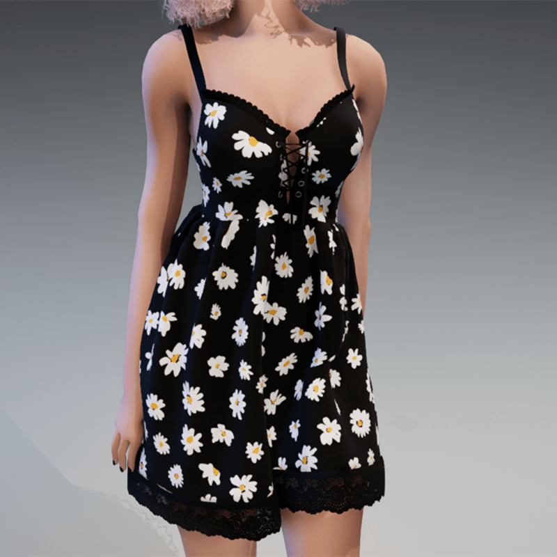 Summer Dress Daisy Flowers V1