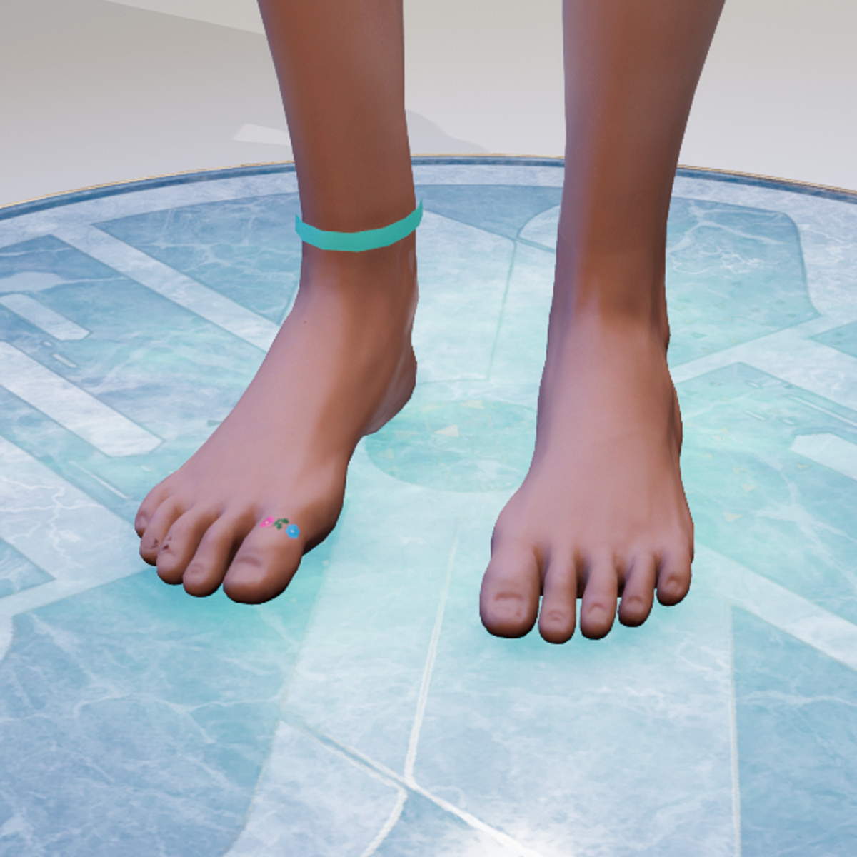 Emissive Teal Anklet