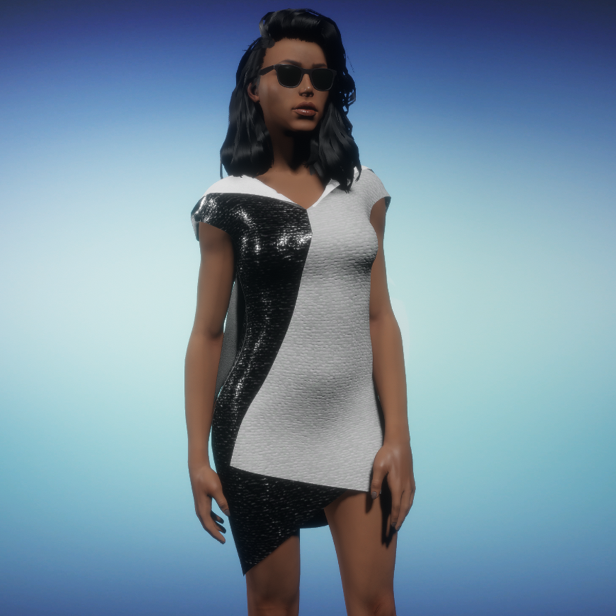 Asymmetric Dress Silver