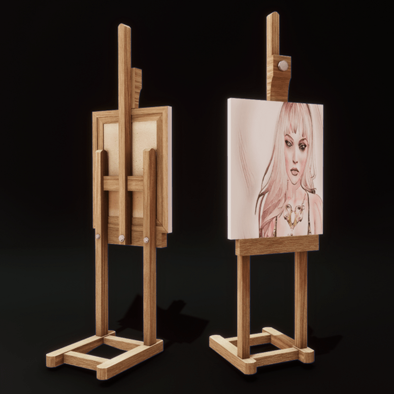 Easel with Painting or Sign