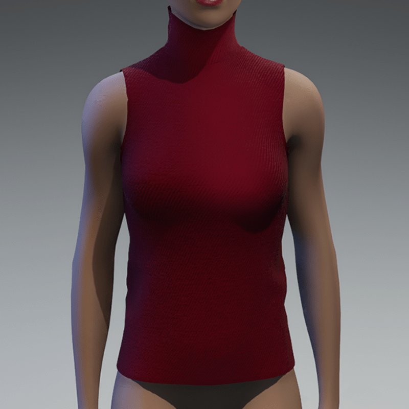Red turtle neck top