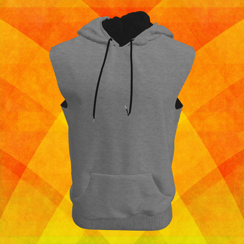 Men Sleeveless Grey Hoodie
