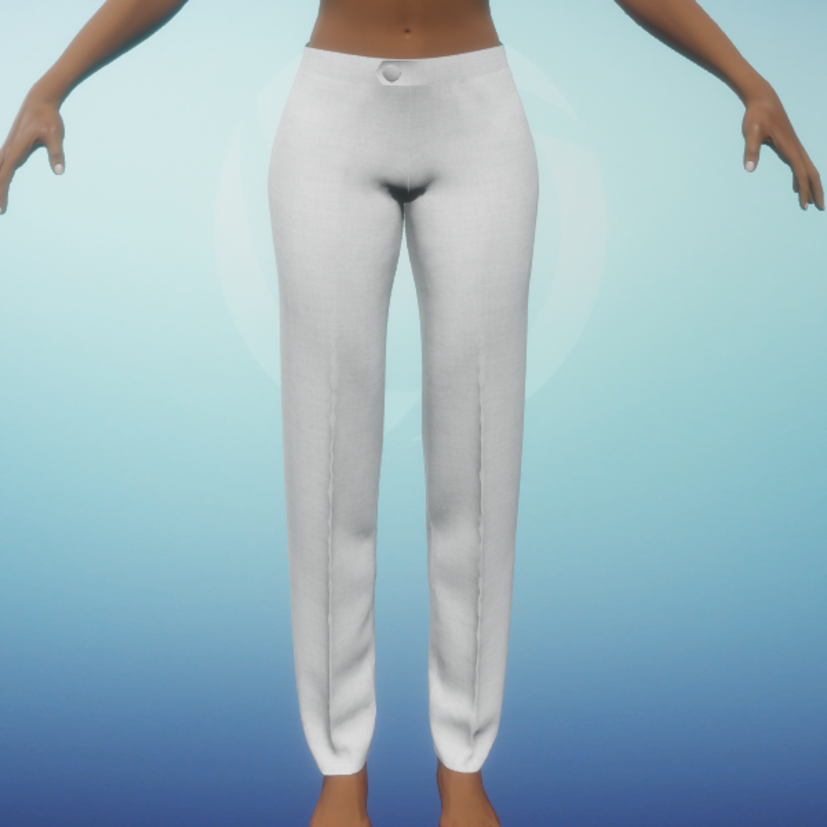 Straight Leg Pants - White Tweed