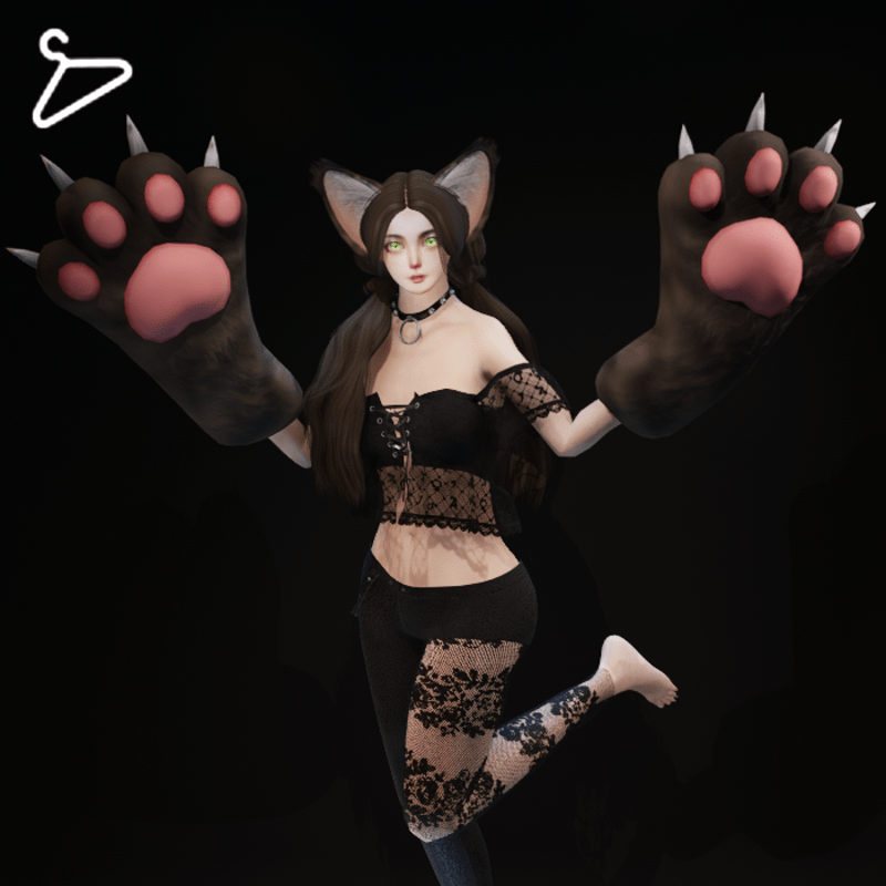 Cat Paw Gloves - Brown Tabby