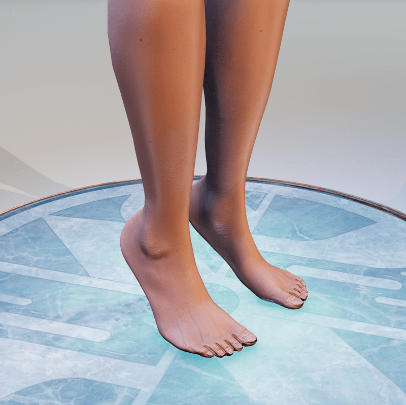 Tip toe feet for Kismet body dry skin