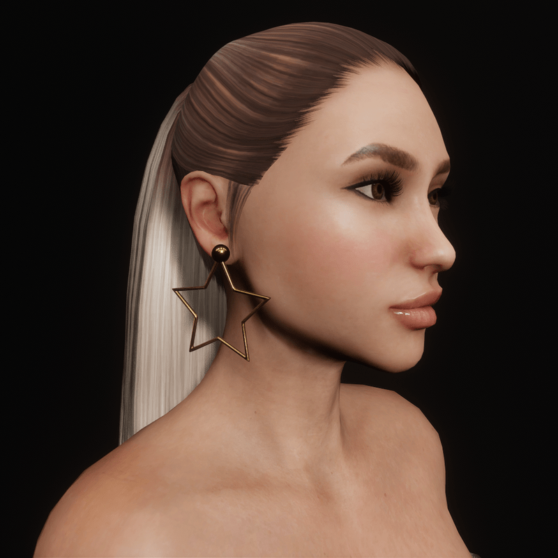 80's Star Hoop Earrings (Gold)