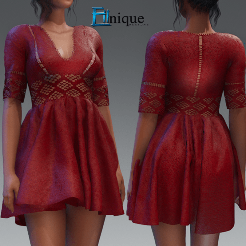 Daisy Red Lace Dress