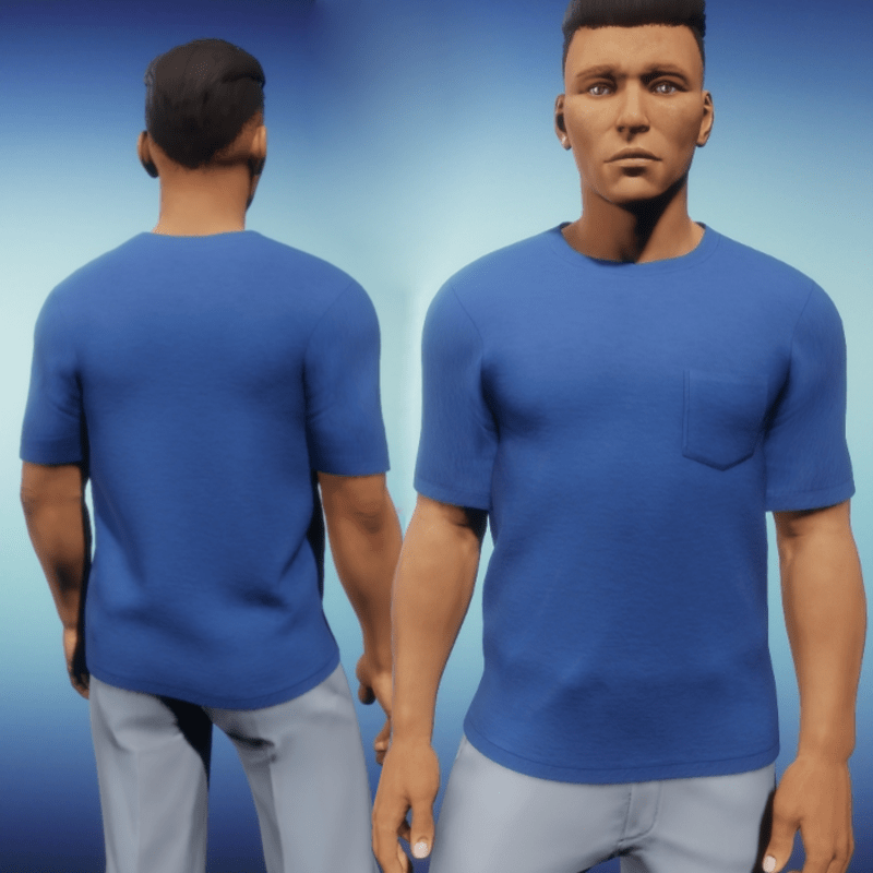 Mens One Pocket Tee - Blue