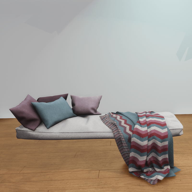 Window Seat / Bench Seat Baby Blues and Pink