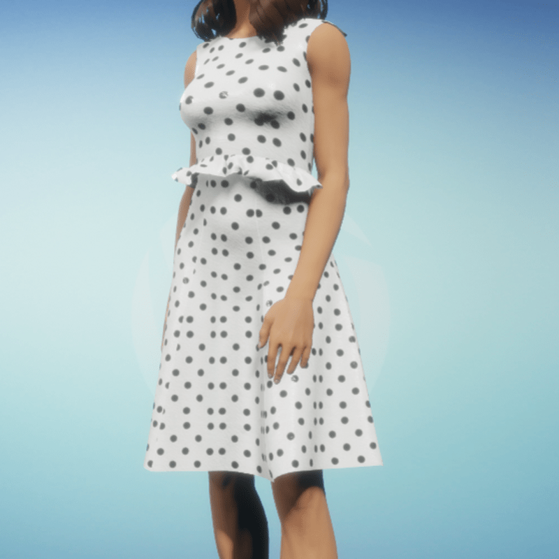 White dress with Dots2