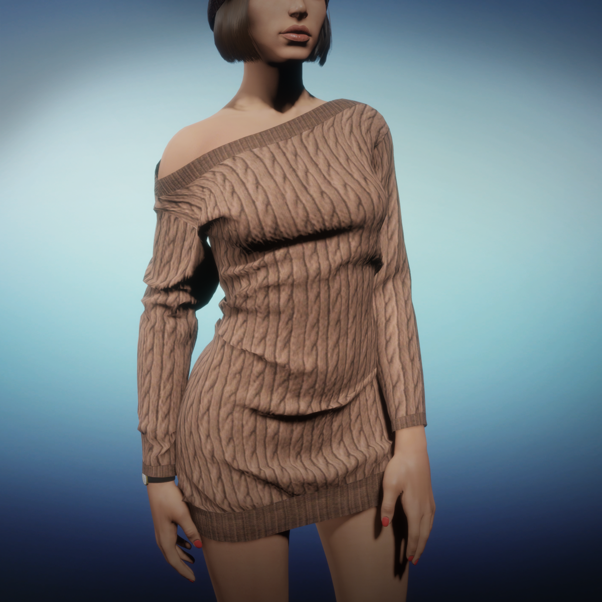 Sweater Dress - TAN