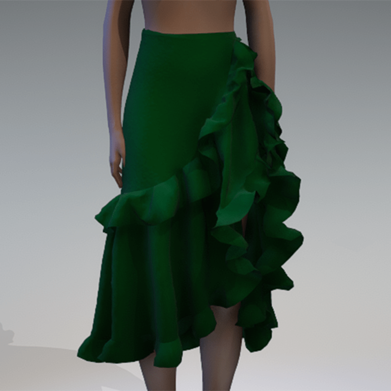 Emerald ruffle skirt
