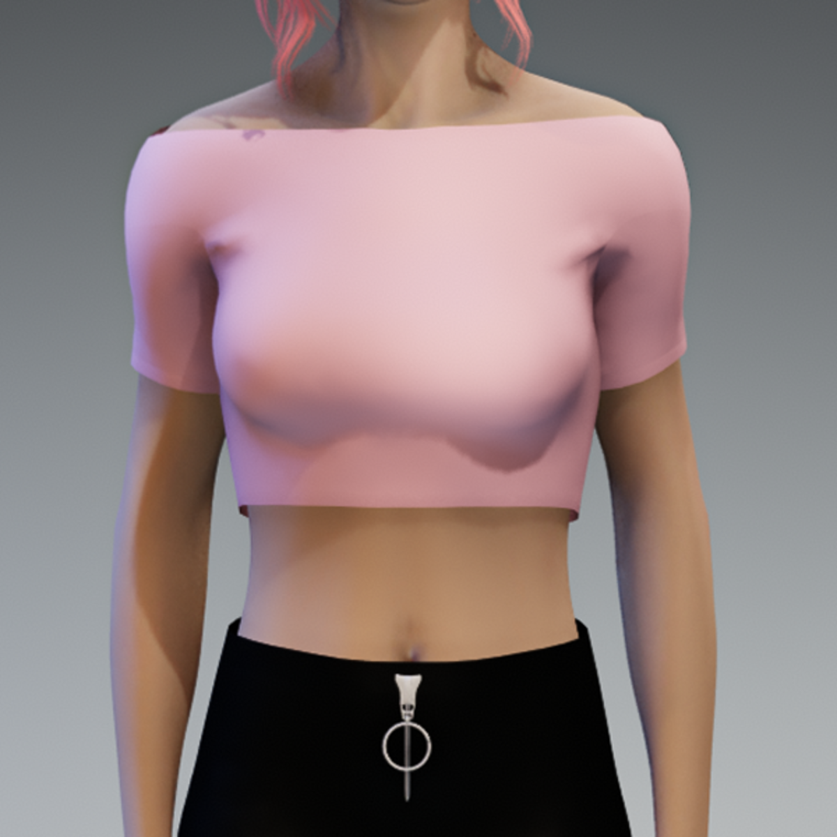 Basic Pastel Pink Crop Top