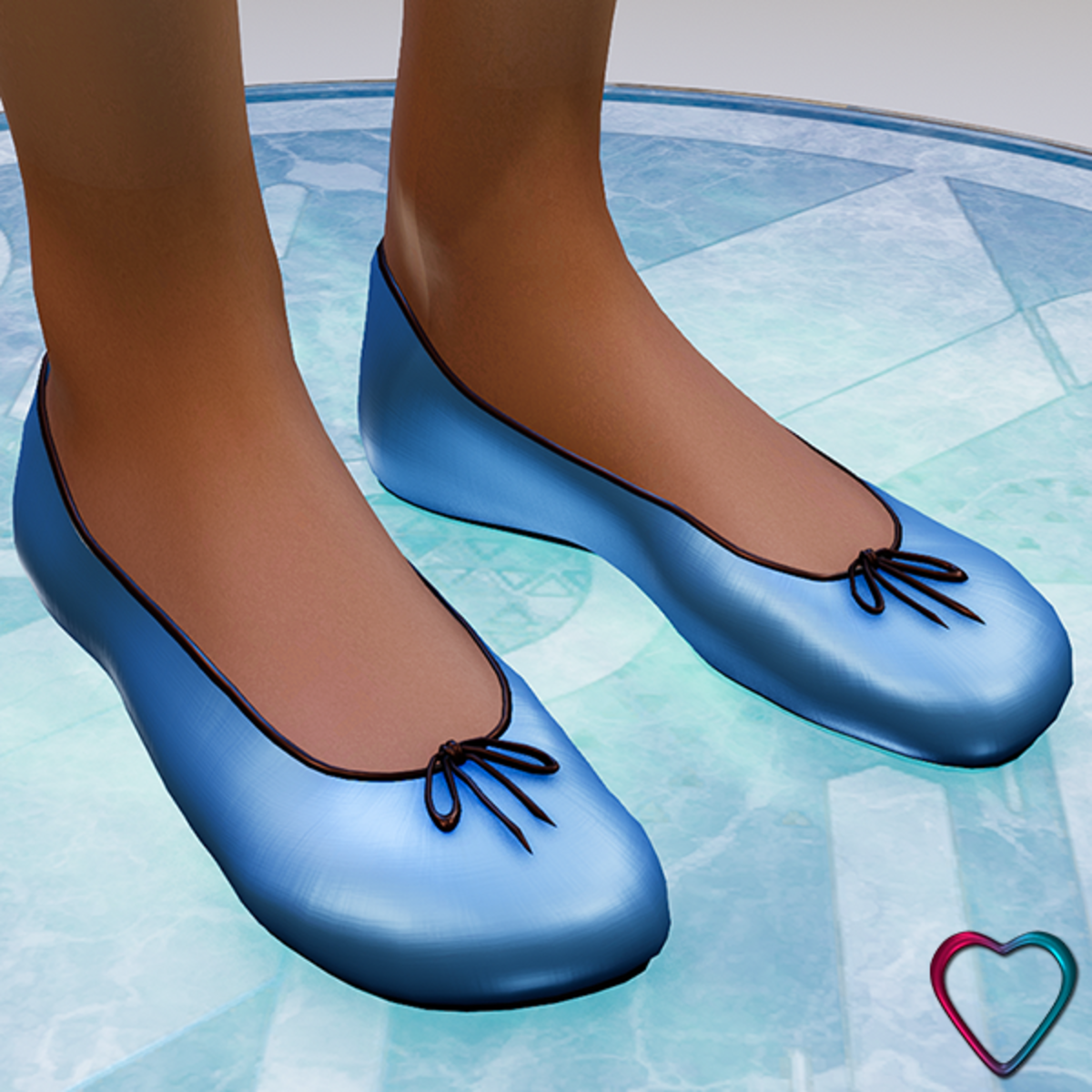 Ballerina Shoes - Blue and Brown