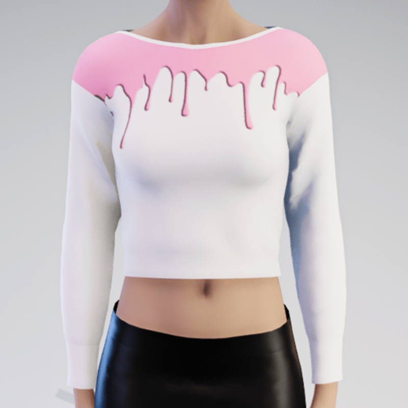 Pink and White Drops Pullover