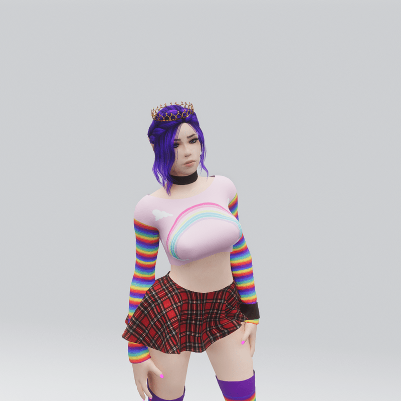 Long Sleeved Rainbow Crop Top