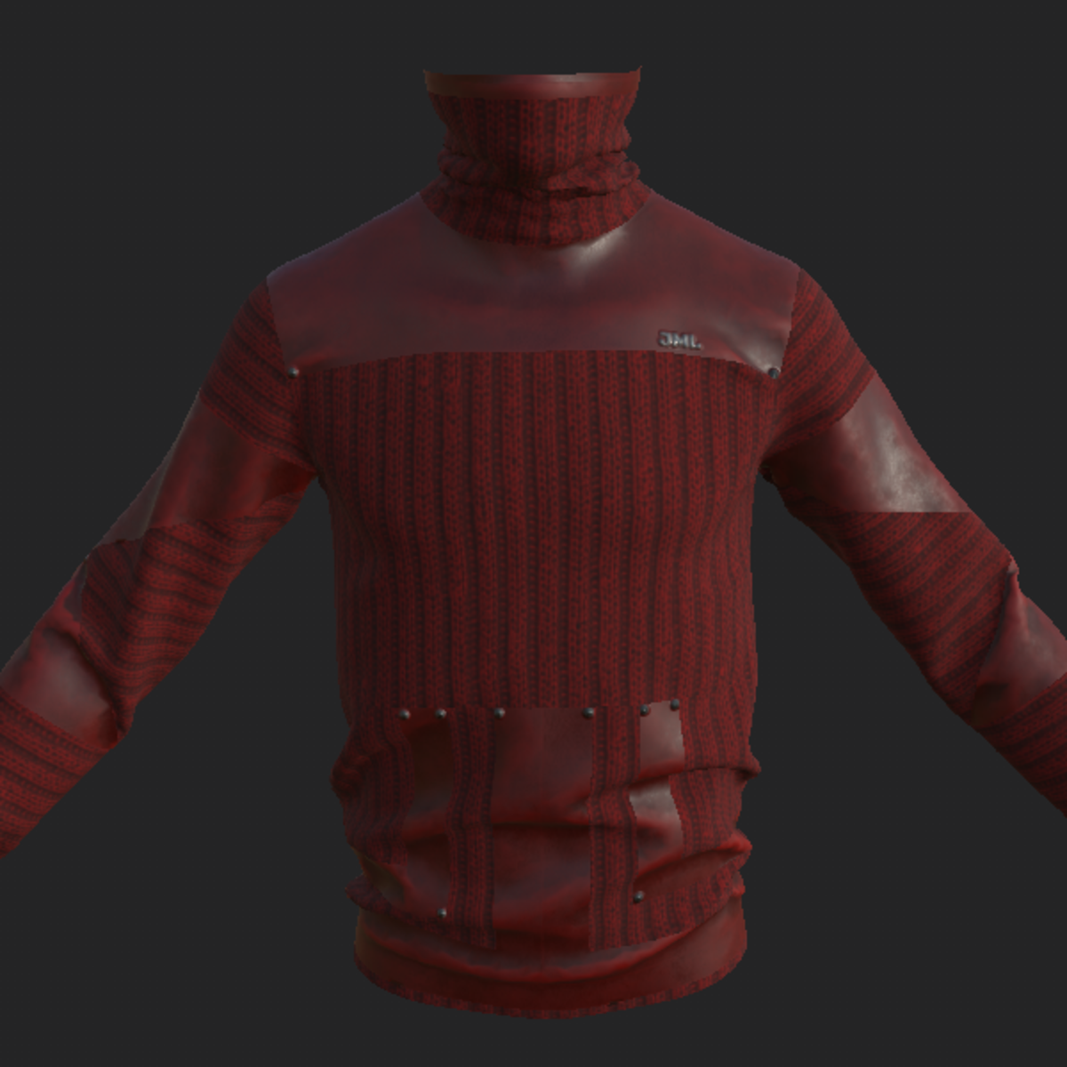 SWEATER_ WITH NECK RED