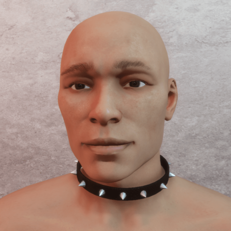 Necklace collar with studs - male