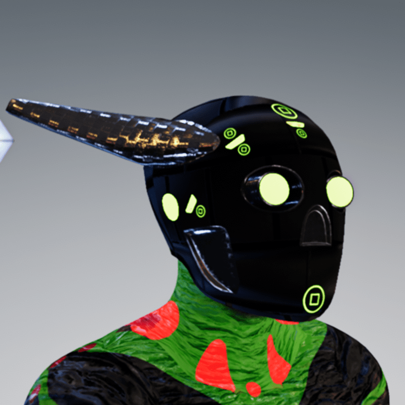 RABB HELMET BLACK - GREEN - EMISSIVE