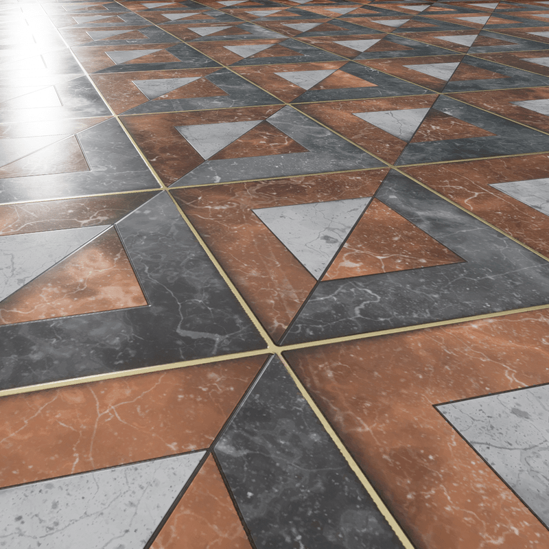 Art Deco Floor Brown-Grey