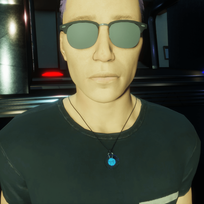 HoverDerby - Blue atom necklace (male)