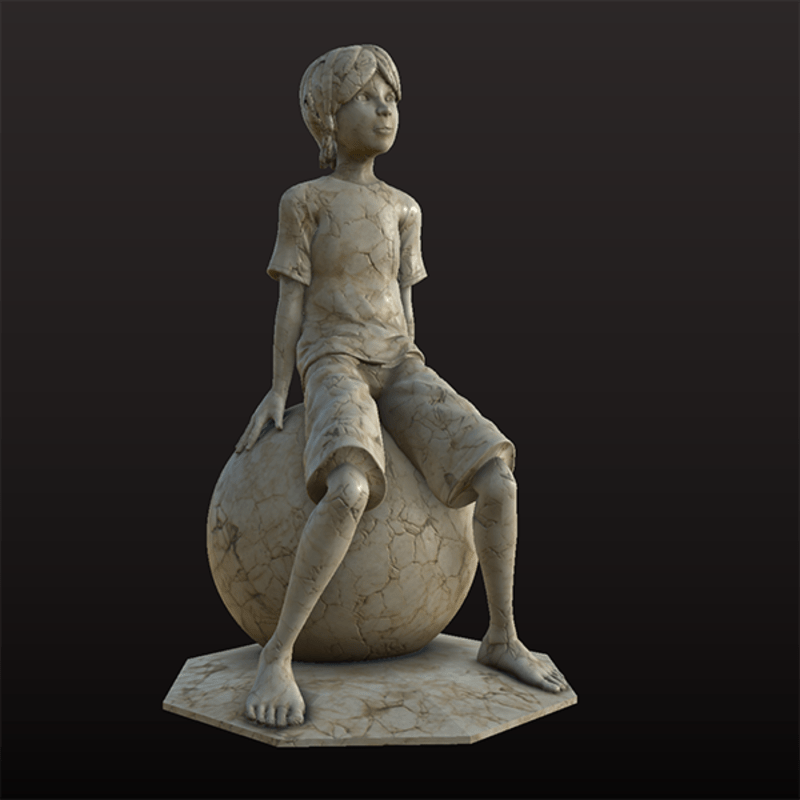 Little Thinker Statue - Marble