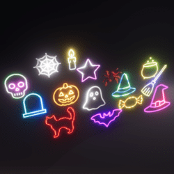 15 Halloween Neon Signs Pack [World Item]