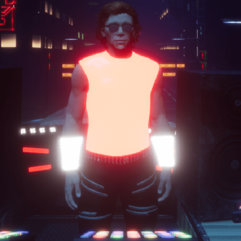 Male go-GLOW Red Sleeveless T-Shirt