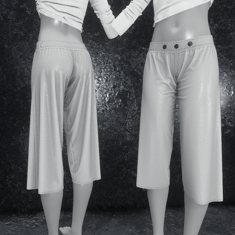 Culottes Leather light gray