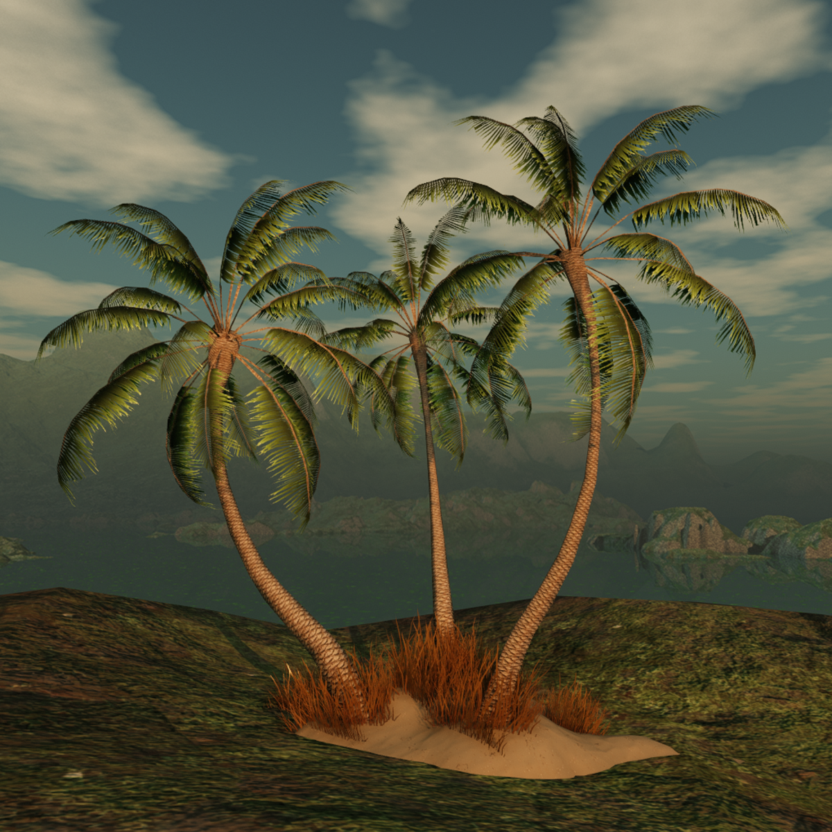 Palm Group with Base