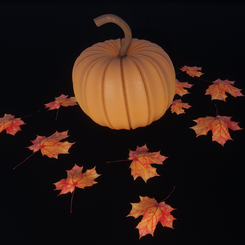 Realistic Pumpkin Set