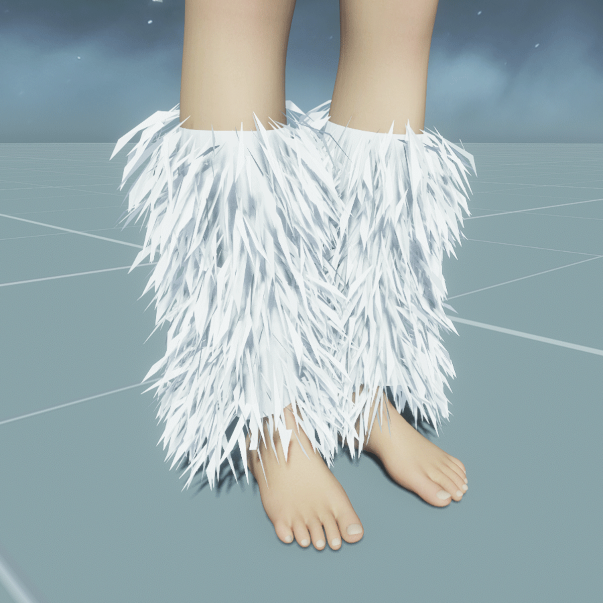 GoGo Dancer Furry Legwarmers WHITE