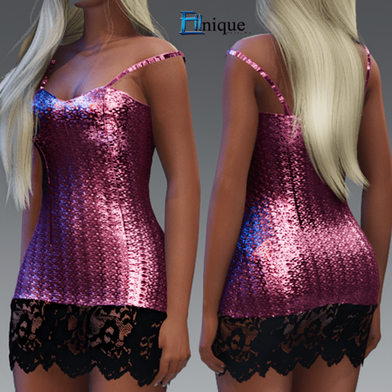 Julia Pink Sequin/Lace dress