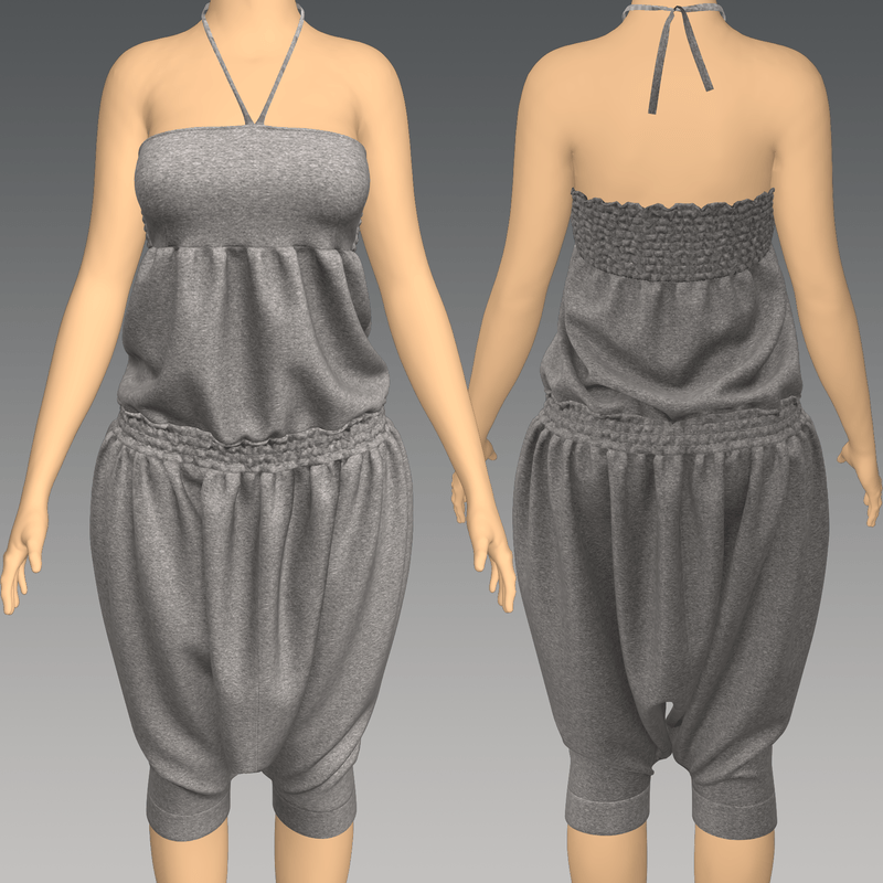 One piece jumpsuit with sarouel pants