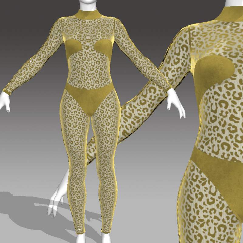 AV2 - Sheer Leopard Catsuit