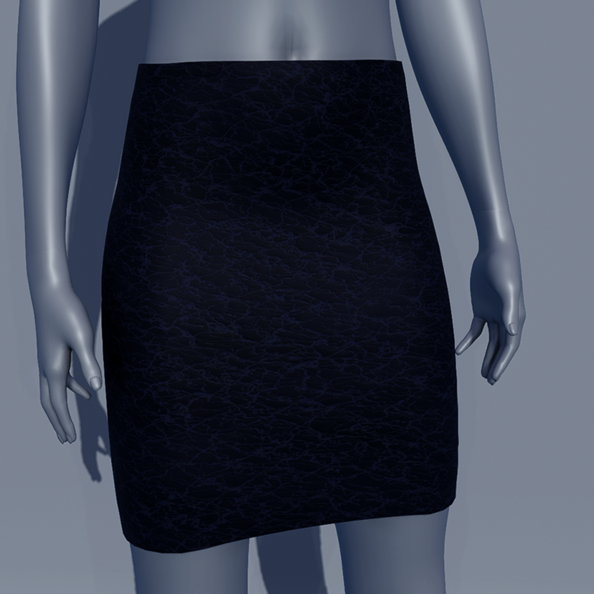 Leather Formal Skirt - Evening Blue