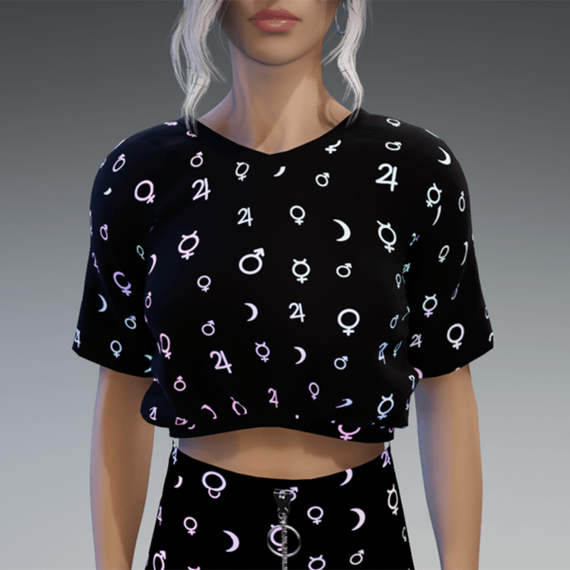 Glowing Planet Signs Shirt in Black