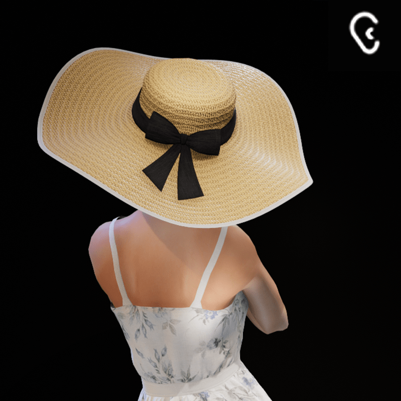Black - Floppy Straw Sun Hat