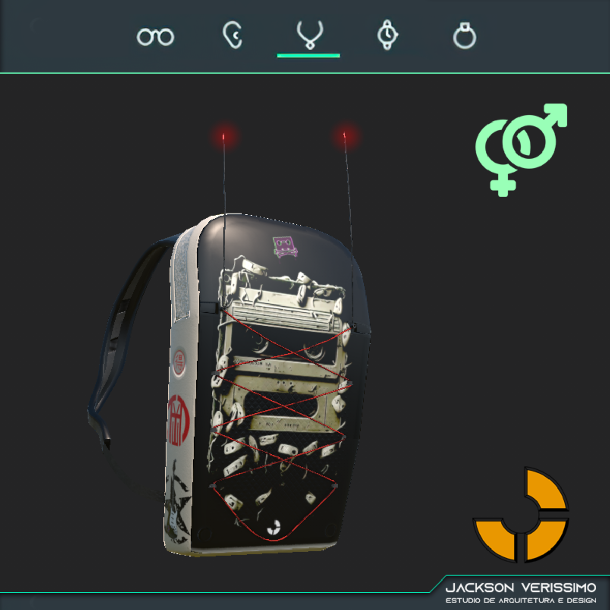 BackPack Minimal Cassette Black and White