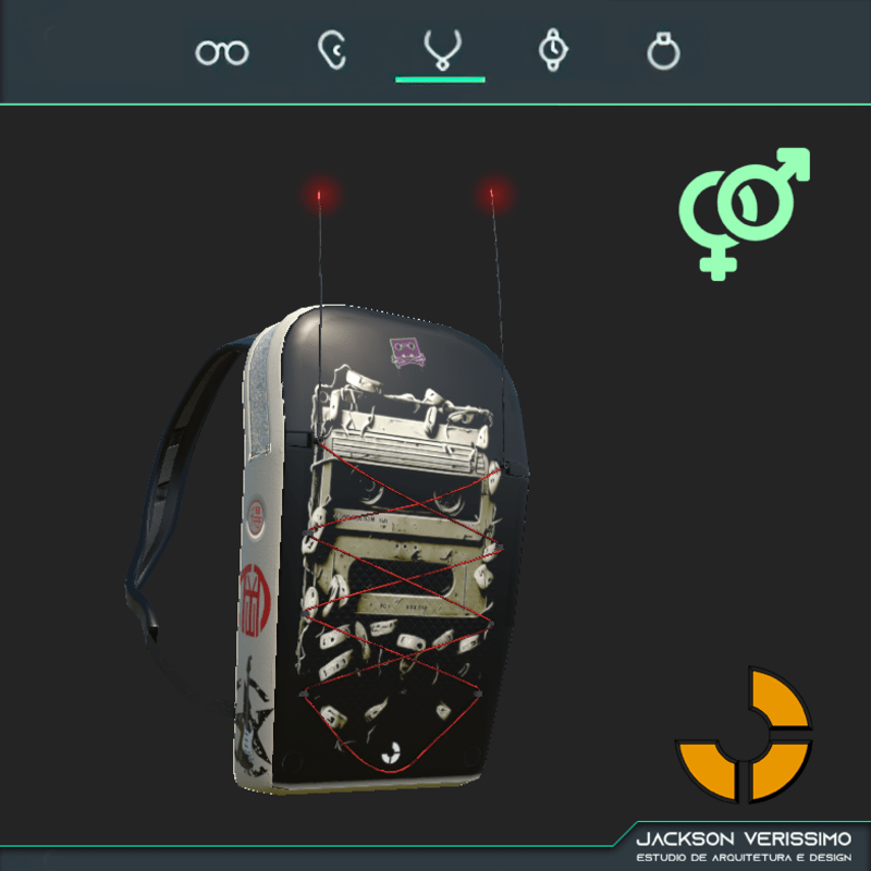 BackPack Minimal Cassette Black and White