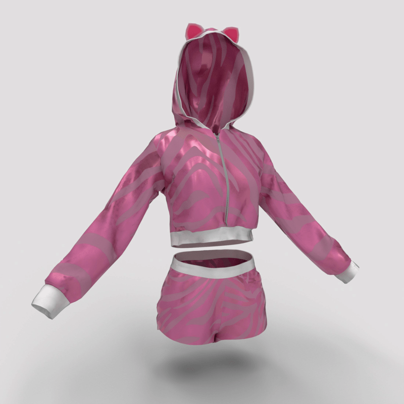Hoodie and Shorts Pink