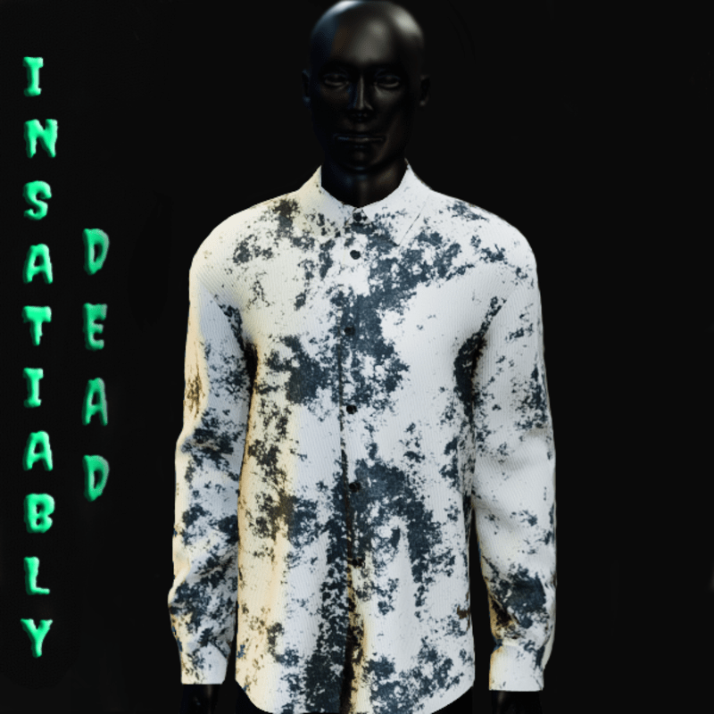 Grunge Long Buttoned Shirt Blue